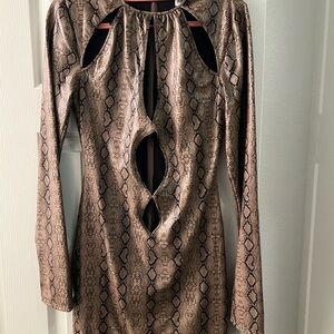 House of CB Metallic Snake Print Mini Dress